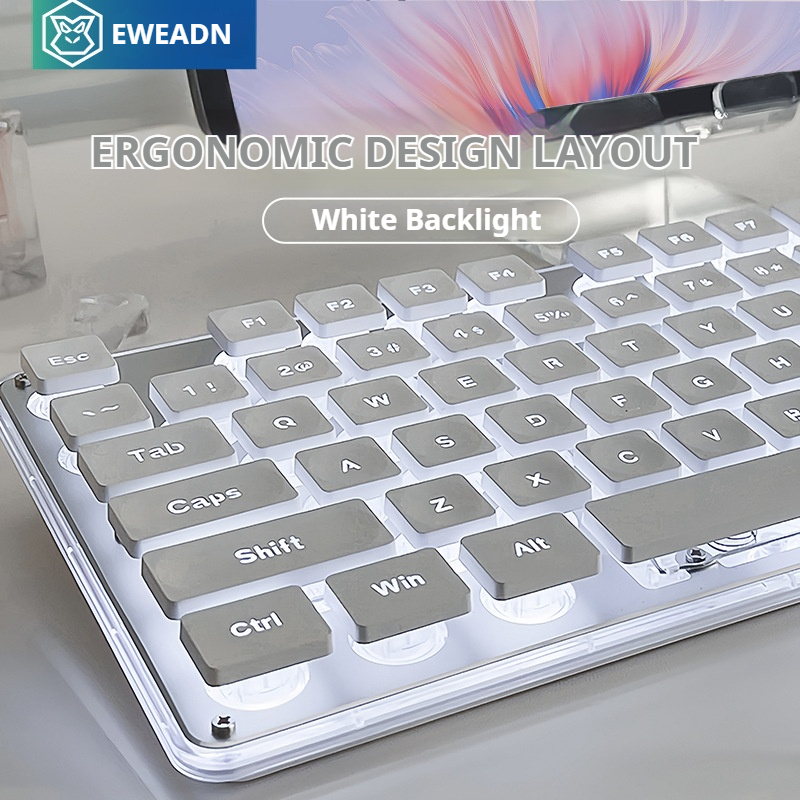 Gaming Keyboard Bluetooth - EWEADN V3-静かなワイヤレスキーボードとマウスのセット,ゲームとオフィス用のゲームとオフィス用の104キーの完全なサイズ,調整されたキー
