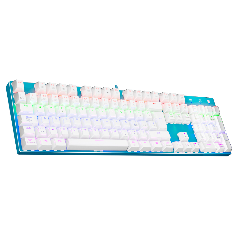Gaming Keyboard Blue Switches - E-YOOSO Z88 レインボーファルコン USB メカニカルゲーミング有線スペイン語キーボード ブルースイッチ