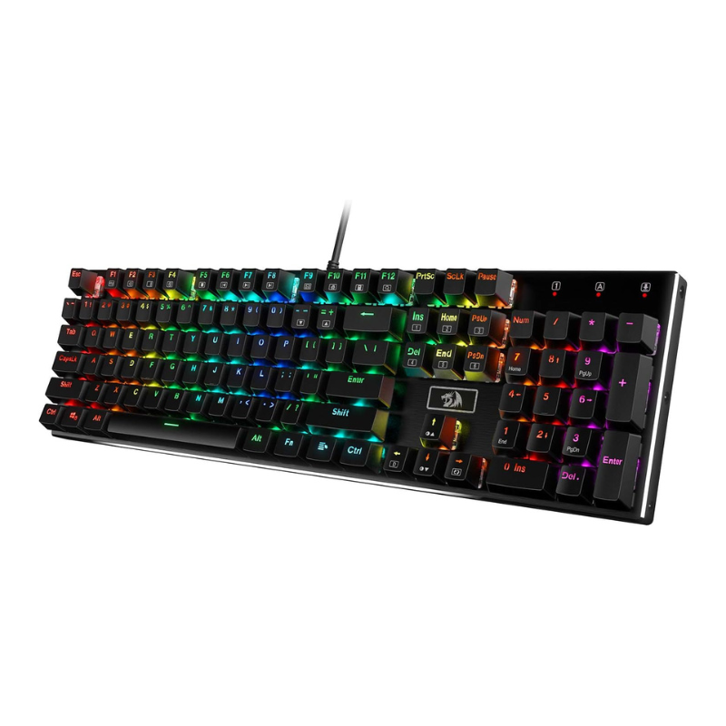 Gaming Keyboard No Noise - Redragon-K556有線メカニカルゲーミングキーボード,LEDバックライト,ノイズ吸収フォーム,ホットスワップ,104キー