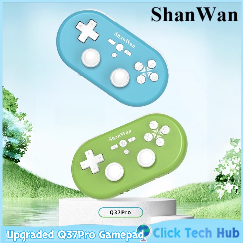 Gaming Keyboard Bluetooth - アップグレードされたShanwan Q37proミニポータブルゲームコントローラー、デュアルホールワイヤレス、Android、Apple、PCでマウスとキーボードとしても使用可能