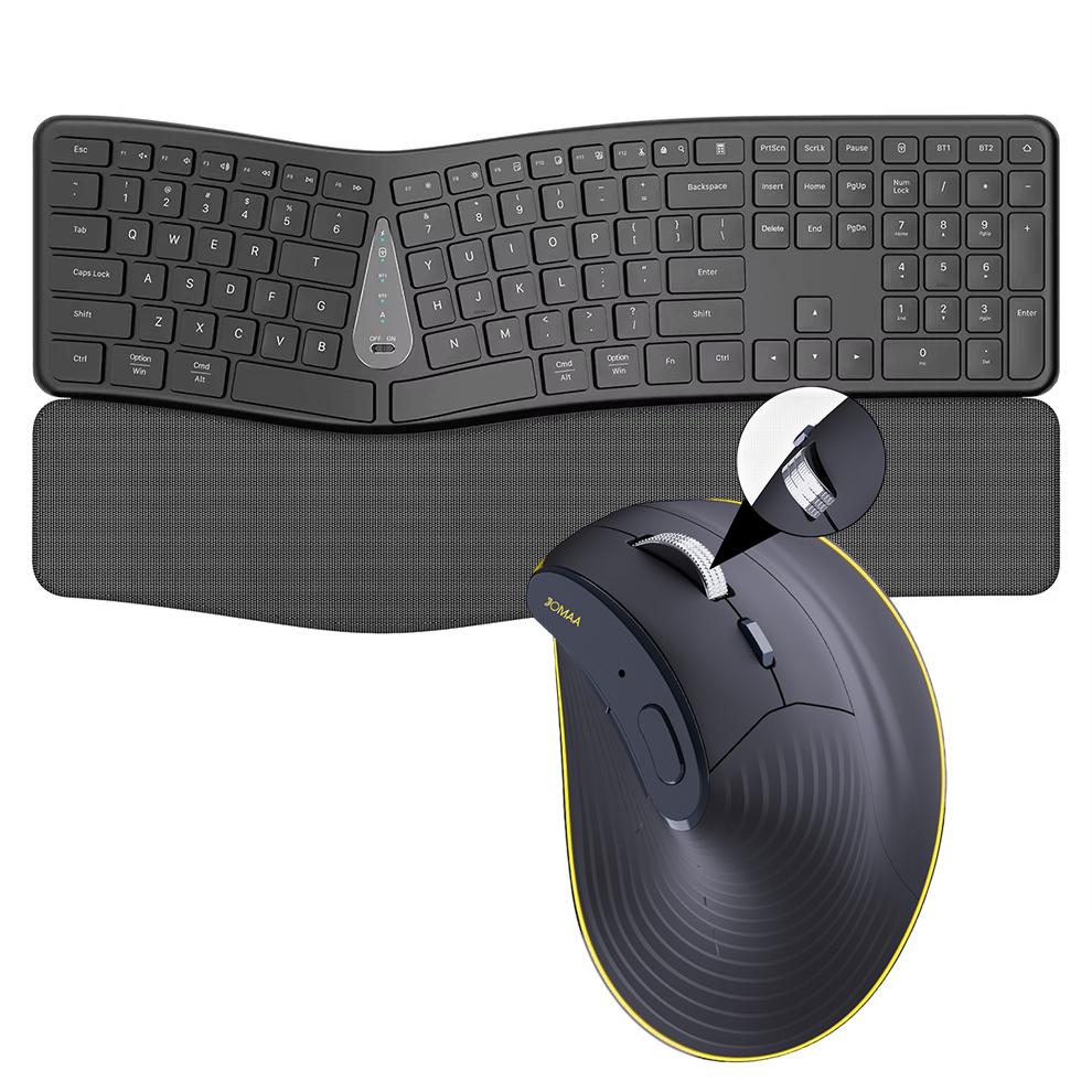 Gaming Keyboard Bluetooth - 2.4G ワイヤレスキーボードマウスコンボ、快適な自然なタイピング、パームレスト、マルチデバイス Bluetooth 充電式キーボードセット