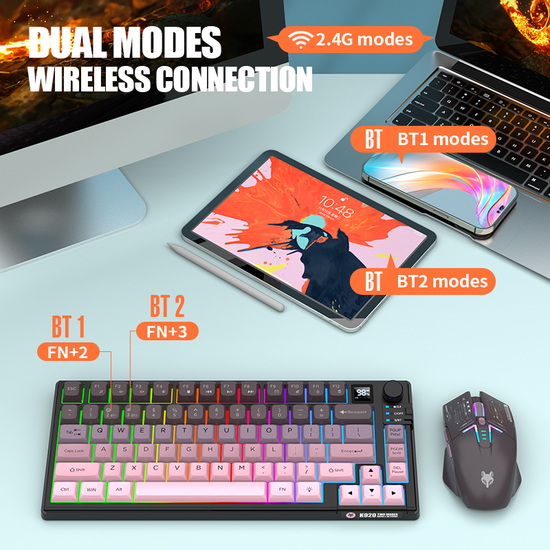 デュアルモード 2.4 グラム Bluetooth ワイヤレ - Gaming Keyboard Bluetooth のレビューと価格