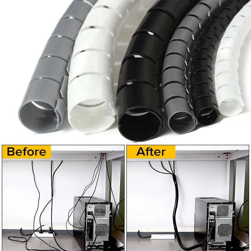1/2 メートル柔軟なスパイラルケーブルオーガナイザークリッ - Coiled Usb Cable のレビューと価格