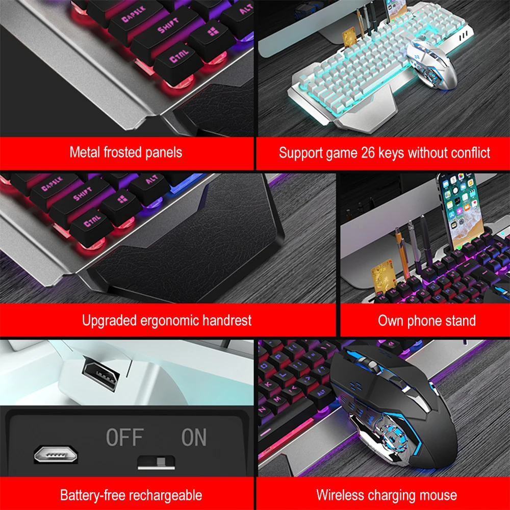 K680充電式ワイヤレスキーボードとマウス,2.4g,ゲーム - Gaming Keyboard Bluetooth のレビューと価格