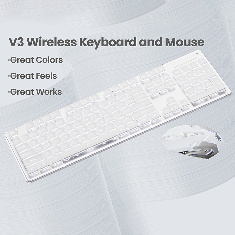 EWEADN V3-静かなワイヤレスキーボードとマウスのセッ - Gaming Keyboard Bluetooth のレビューと価格