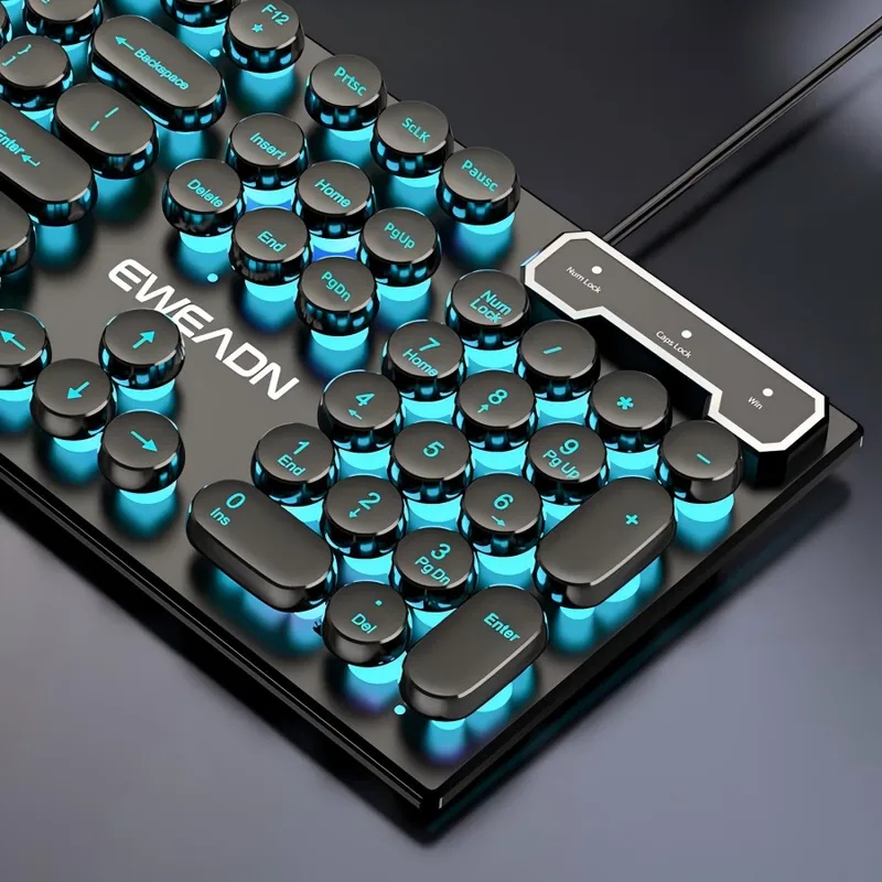 レトロパンクメカニカル風キーボードマウスセット有線ワイヤレス - Gaming Keyboard And Mouse のレビューと価格