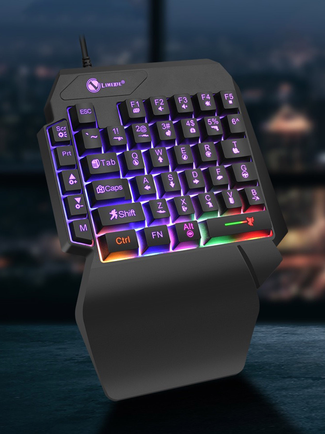 メカニカル片手ライトゲーミング有線キーボード、ラジウム刻印文 - Gaming Keyboard 1 Hand のレビューと価格
