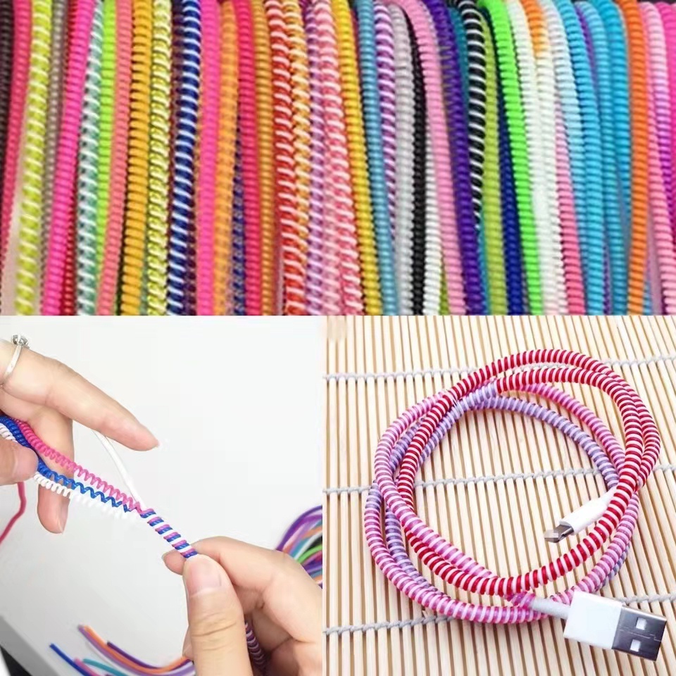 USB充電ケーブルプロテクター,tpuスパイラル,メッキカラ - Coiled Usb Cable のレビューと価格