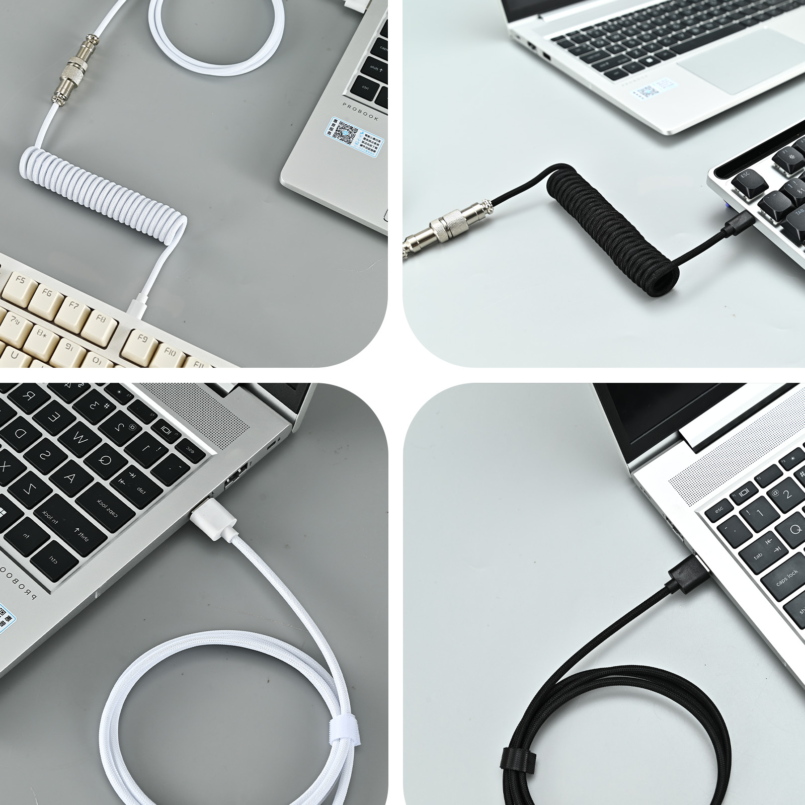 メカニカルキーボードコイル状ケーブルアビエーターケーブルタイ - Coiled Usb Cable のレビューと価格