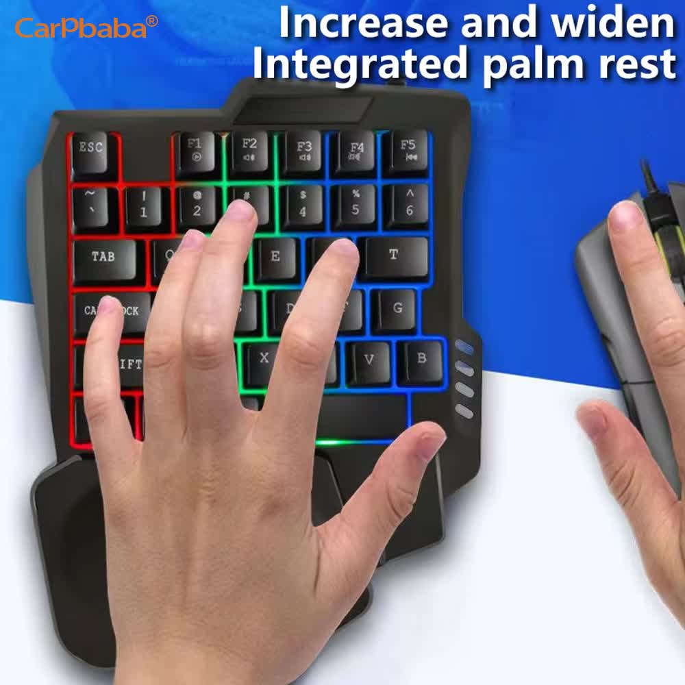 USBシングルハンド片手ゲーミングキット、コンパクトなメカニ - Gaming Keyboard 1 Hand のレビューと価格
