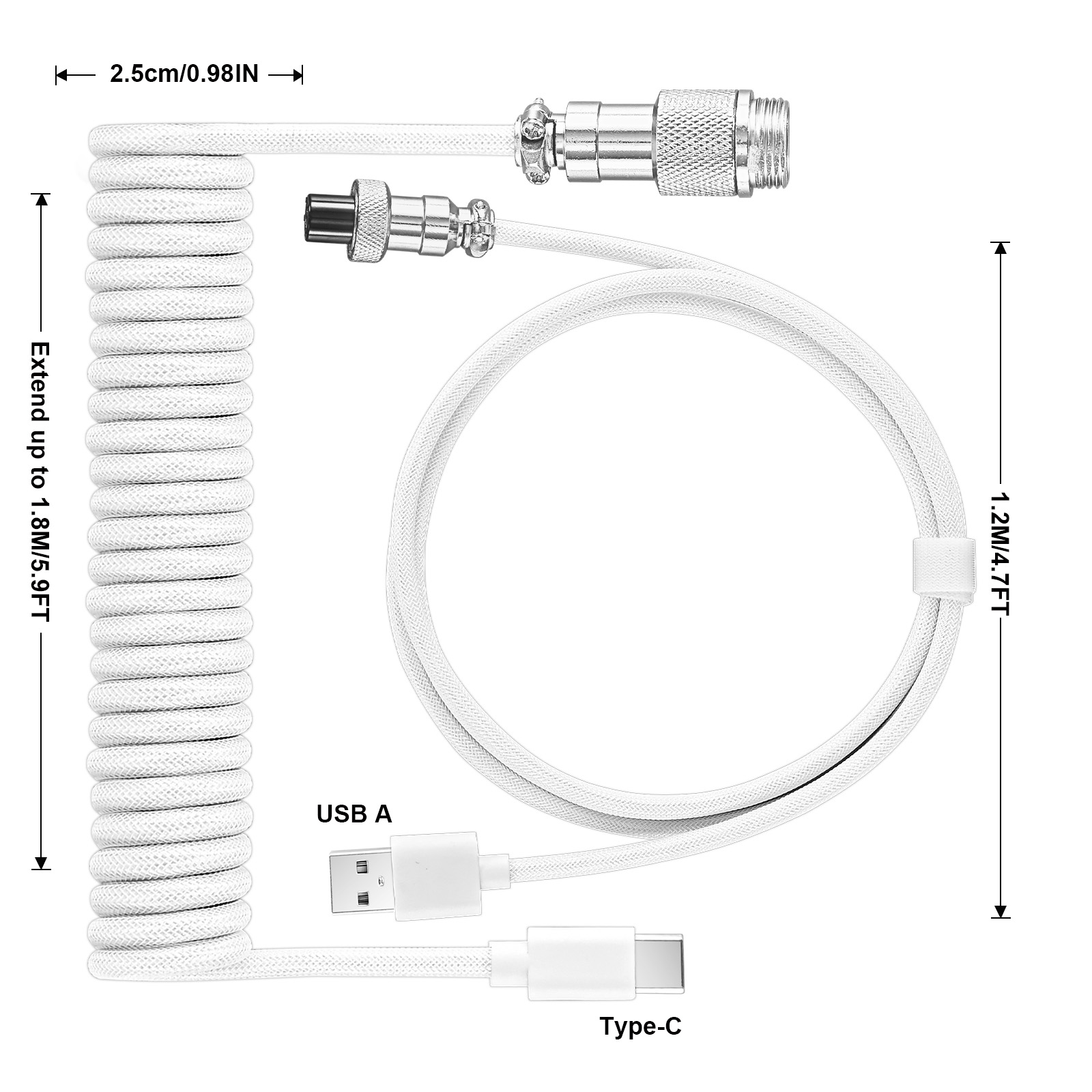 USB Type C メカニカルキーボード用コイルケーブル  - Coiled Usb Cable のレビューと価格