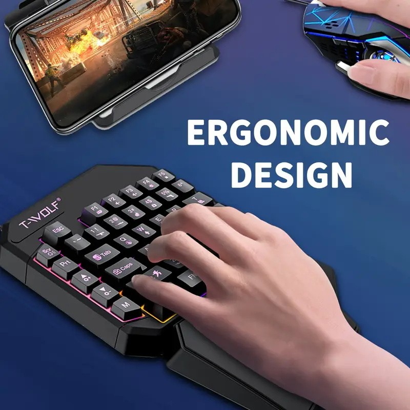 FocusOnPC TF900 2-in-1モバイルゲーミン - Gaming Keyboard 1 Hand のレビューと価格