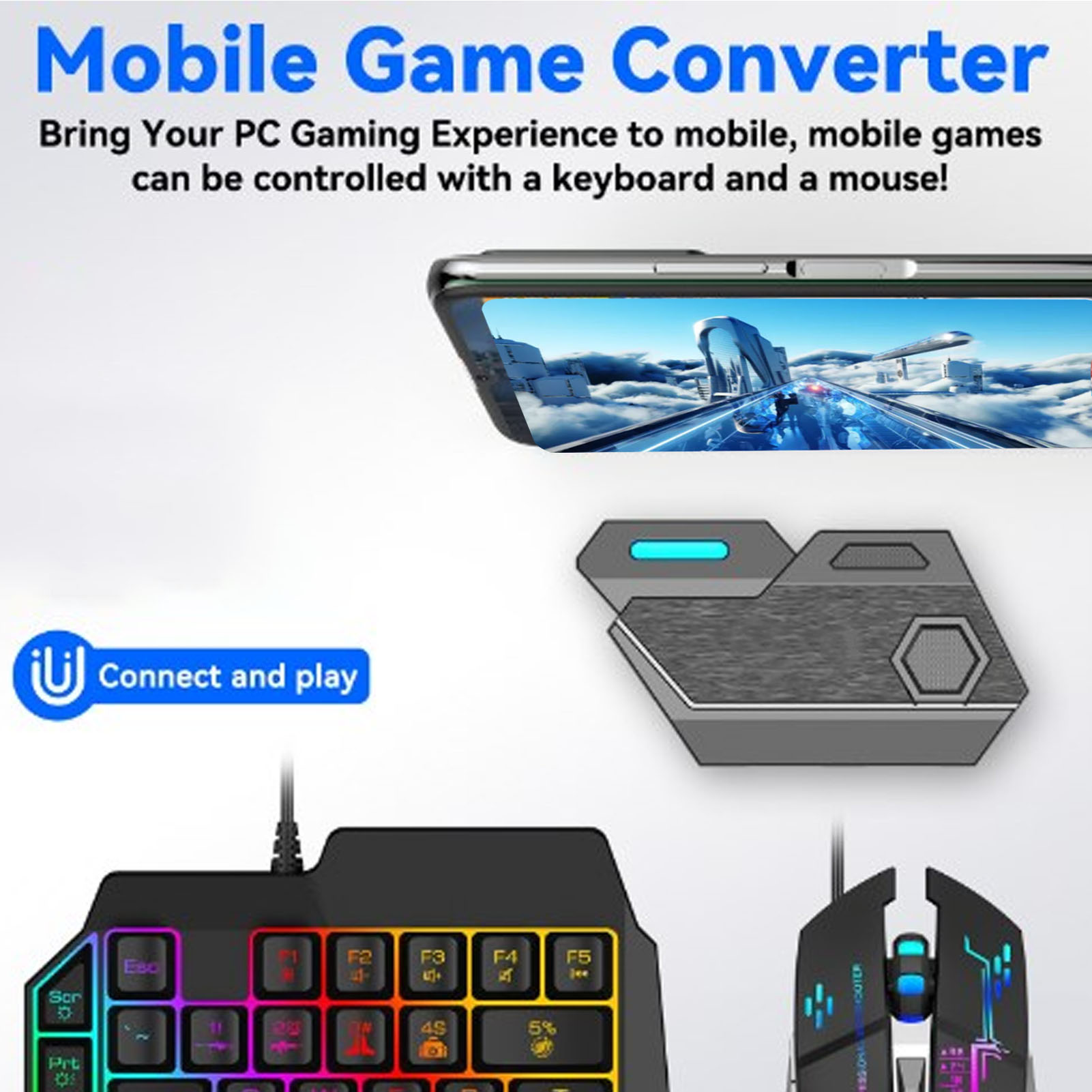 モバイルゲームコンボパック Bluetooth接続 片手キー - Gaming Keyboard Bluetooth のレビューと価格
