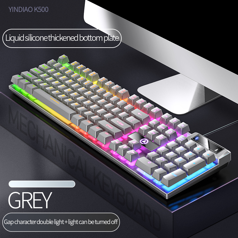 104 キーゲーミングキーボード有線キーボードカラーマッチン - Gaming Keyboard Blue Switches のレビューと価格