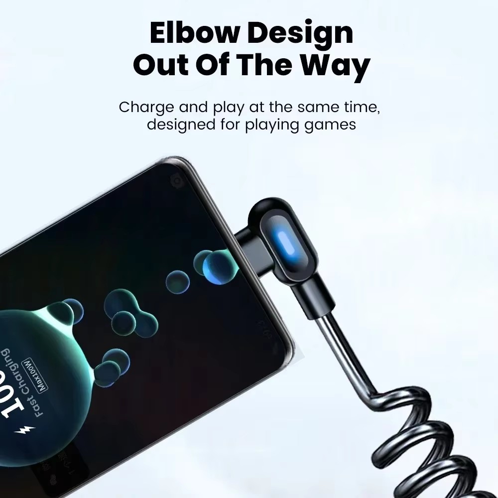 120W 6A 急速充電コイル状 USB C ケーブル タイ - Coiled Usb Cable のレビューと価格